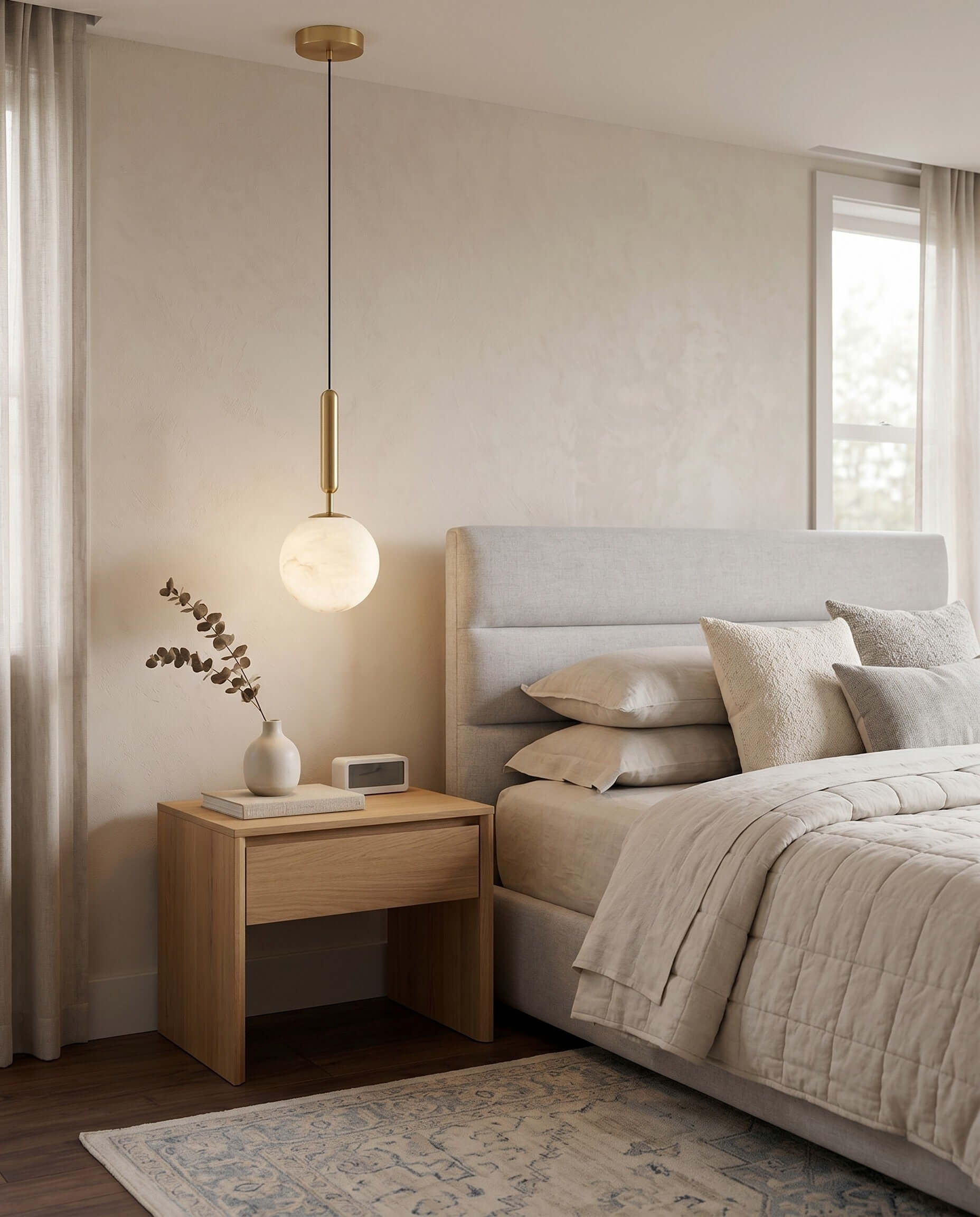 Lampa wisząca Mecora z alabastru