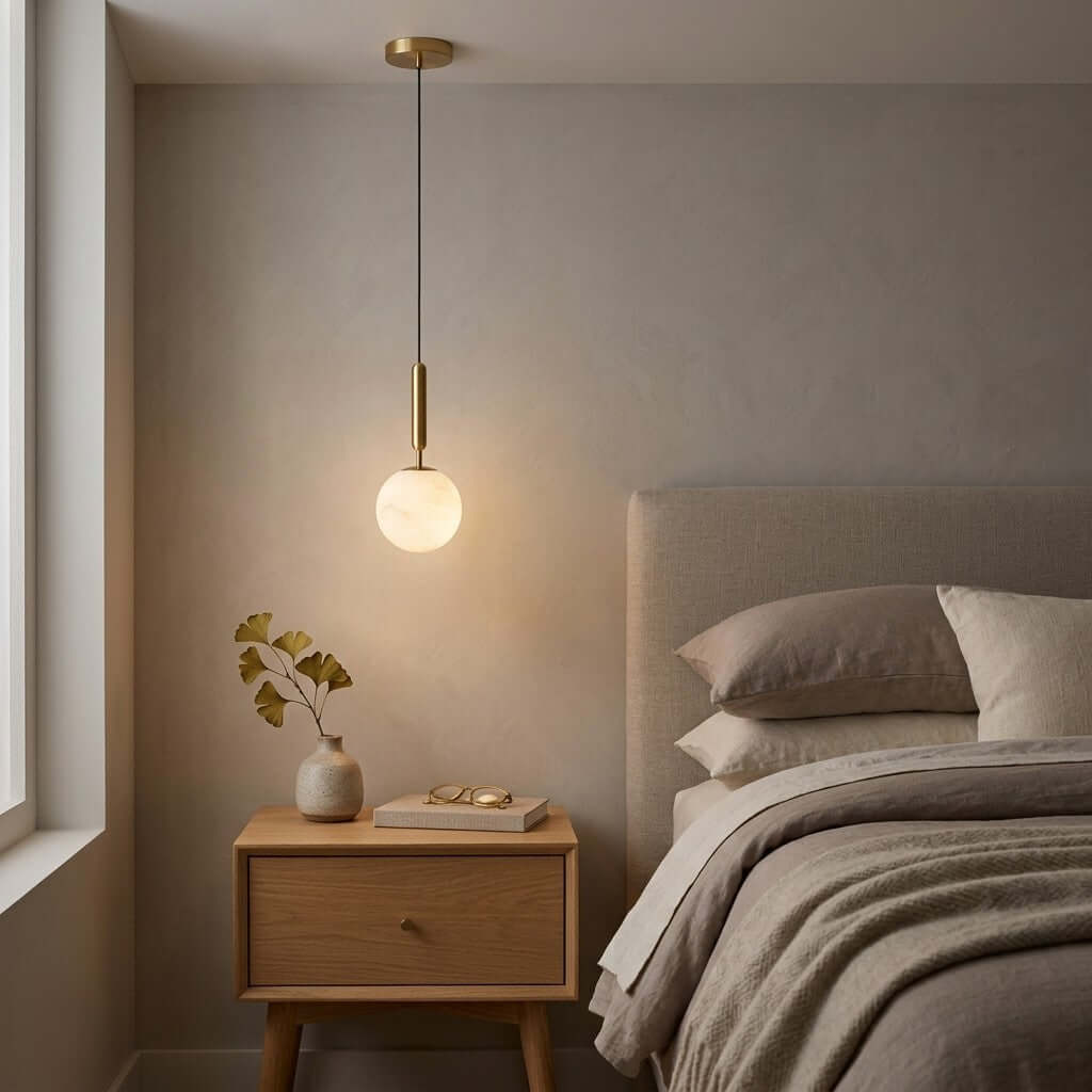 Lampa wisząca Mecora z alabastru