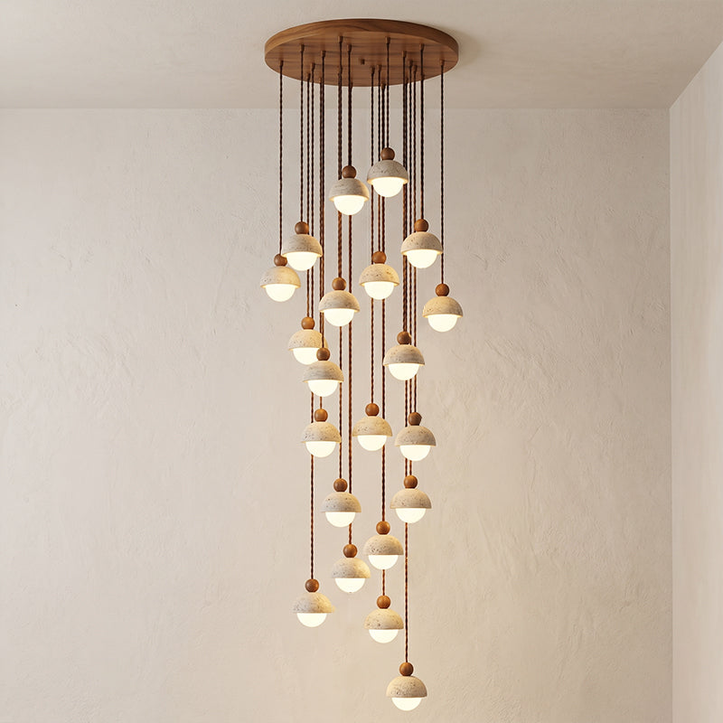 Lampa wisząca Vilose z trawertynu