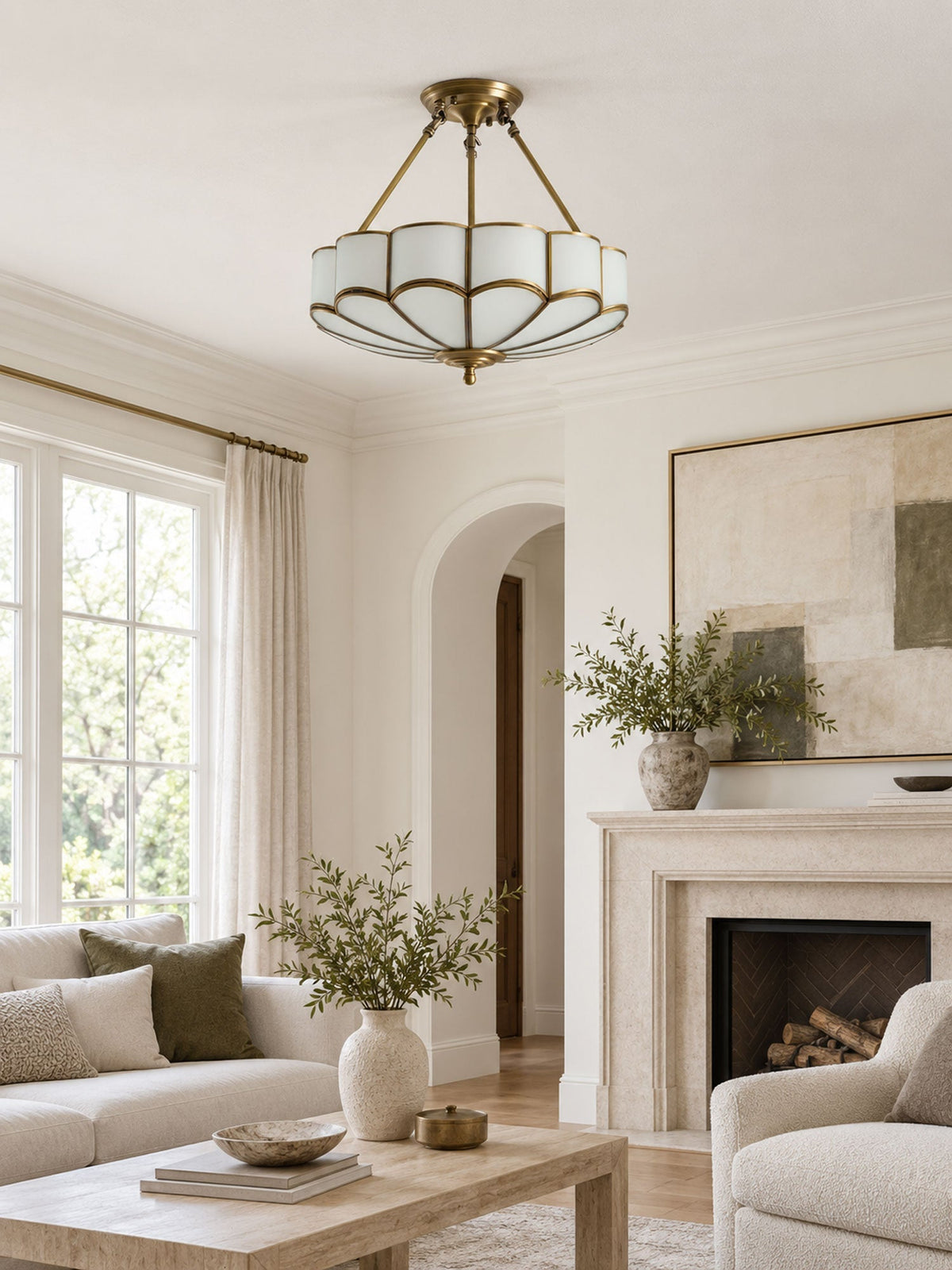 Flower Shape Glass Ceiling Light – detail 8