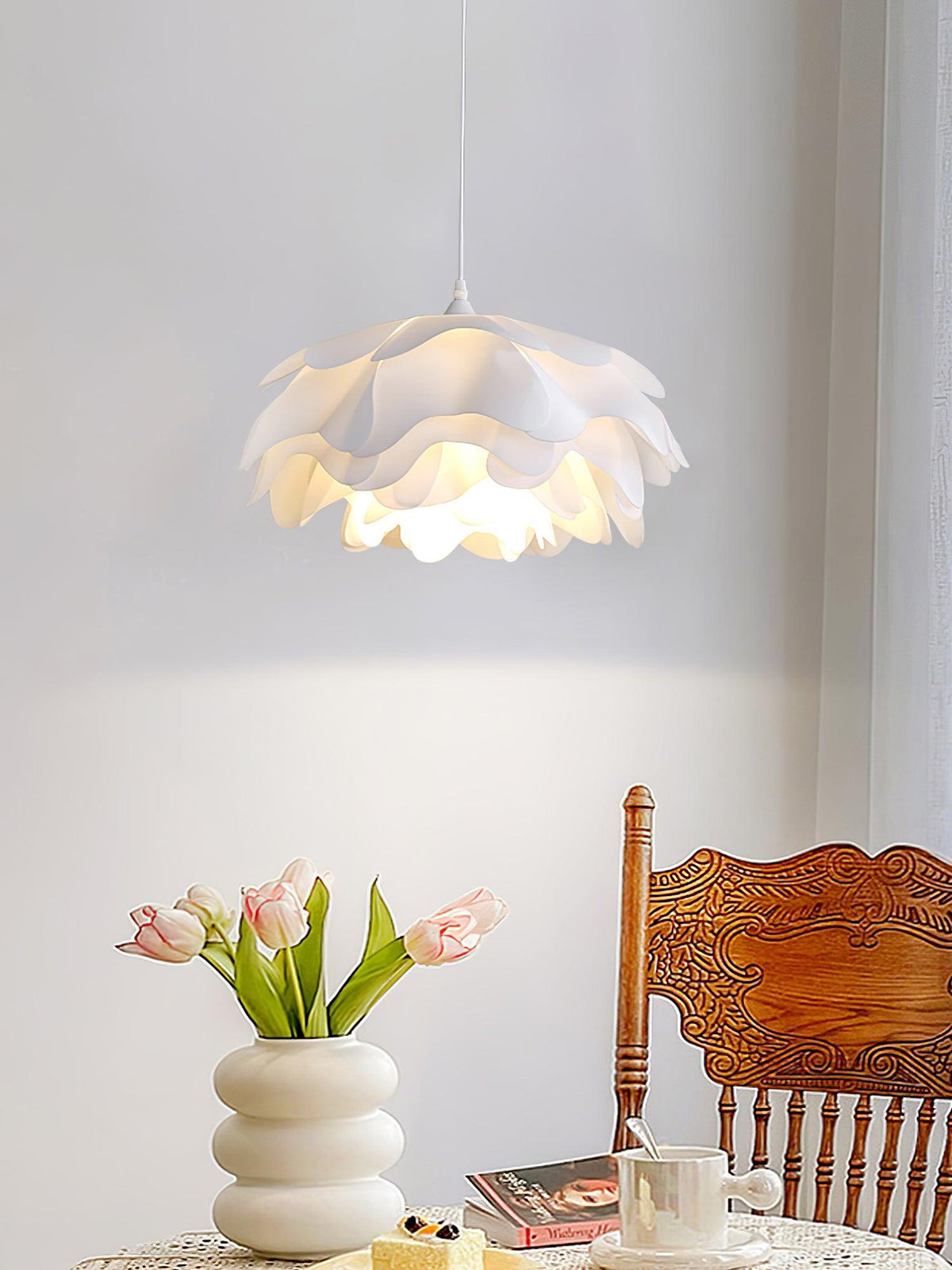 Flower Shaped White Pendant Lamp – detail 6