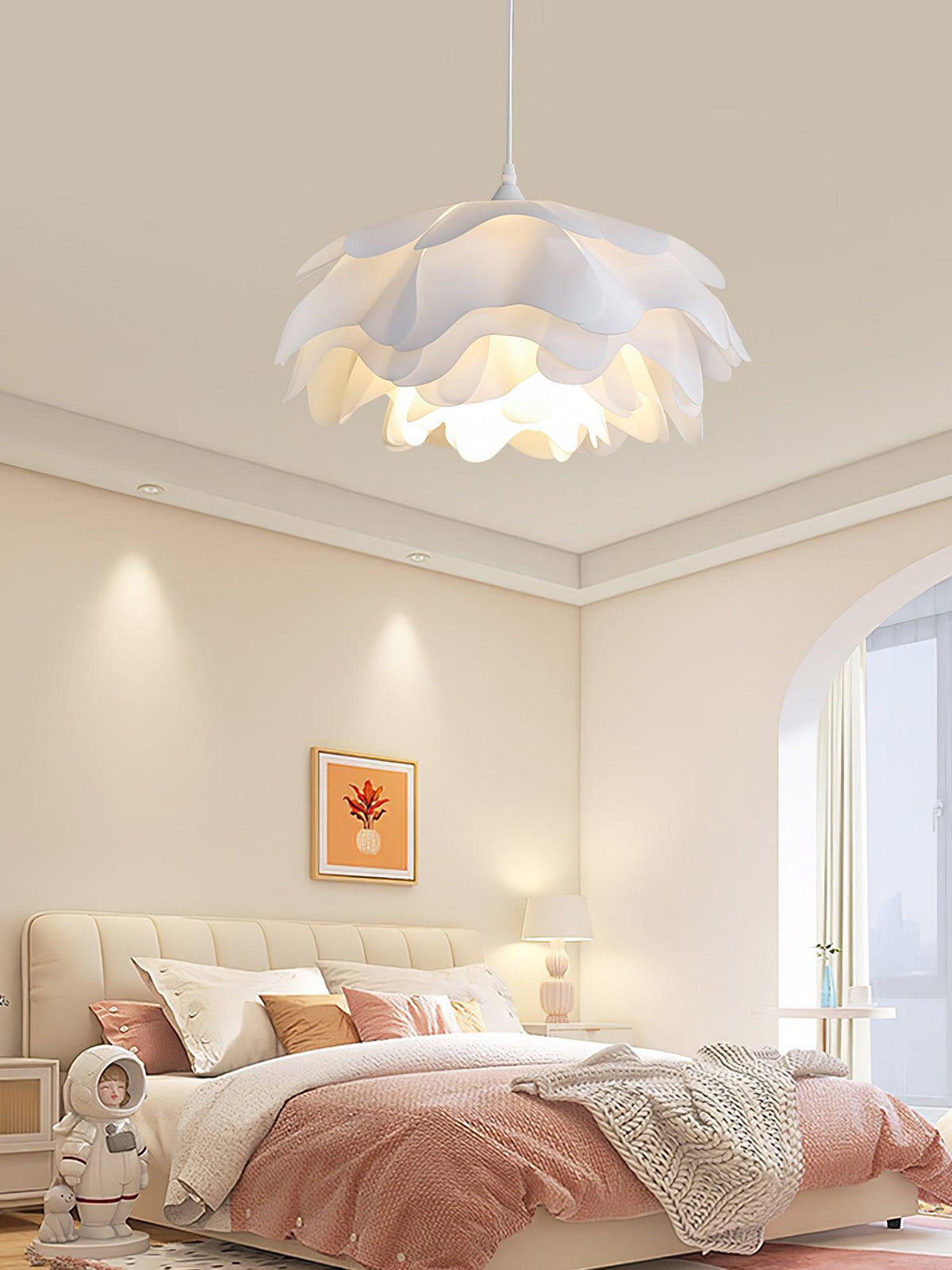 Flower Shaped White Pendant Lamp – detail 10
