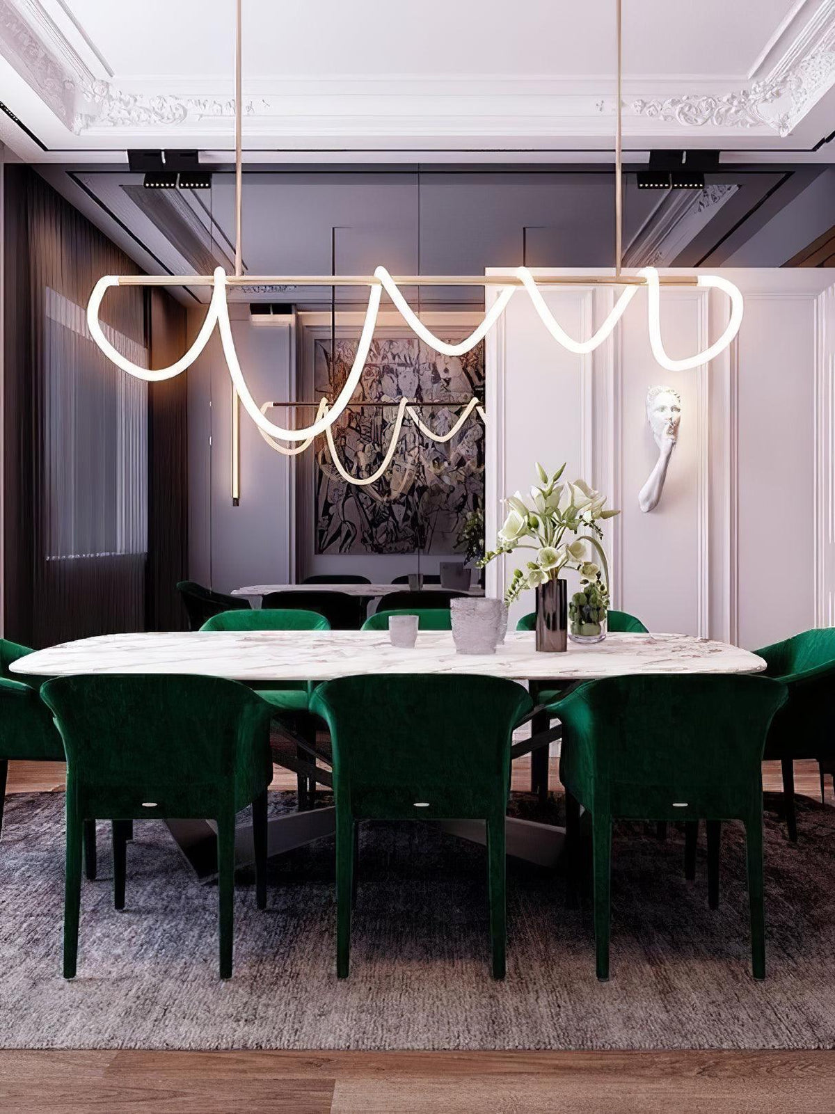 Flexible Linear Curve Chandelier – detail 21