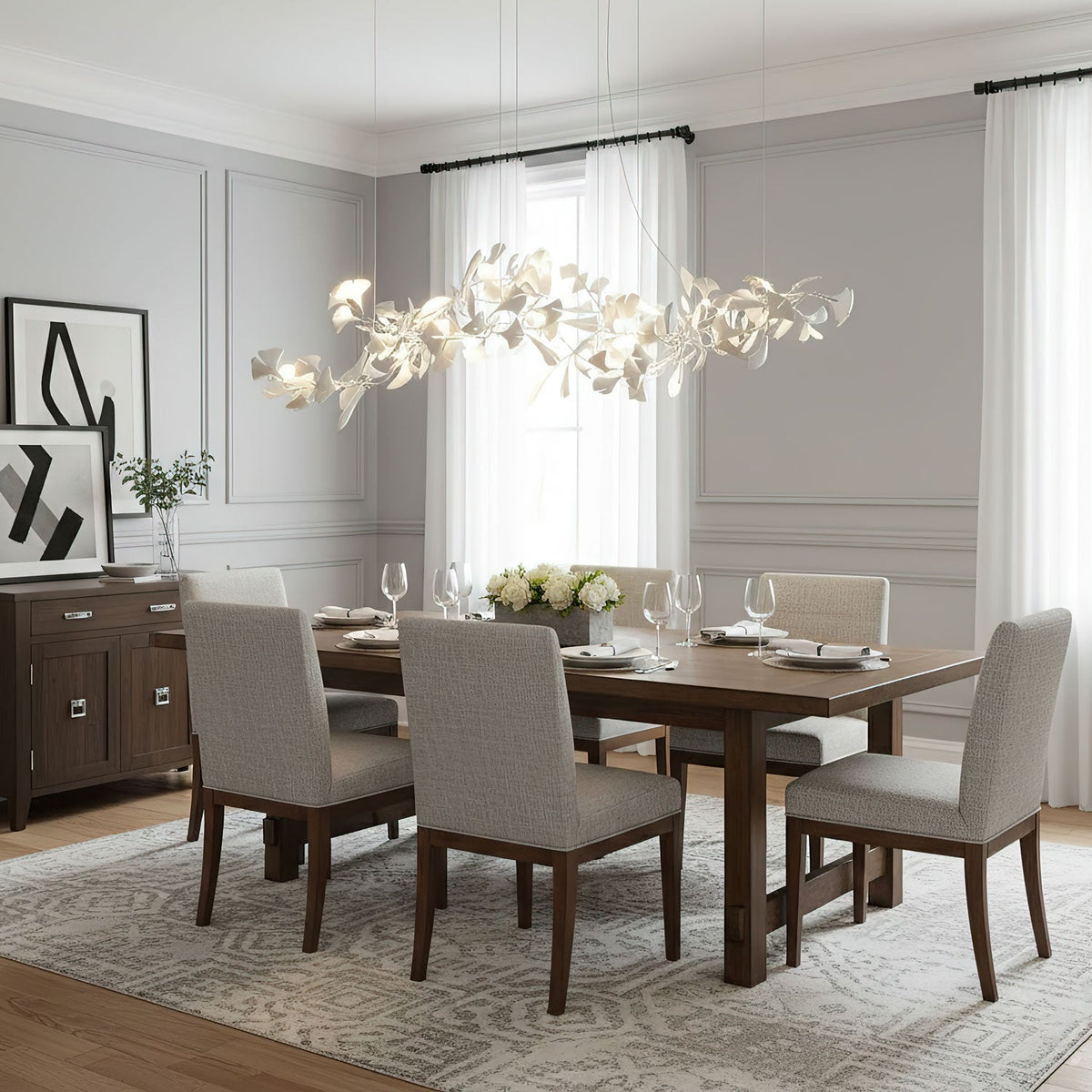 Porcelain Gingko Chandelier – detail 12