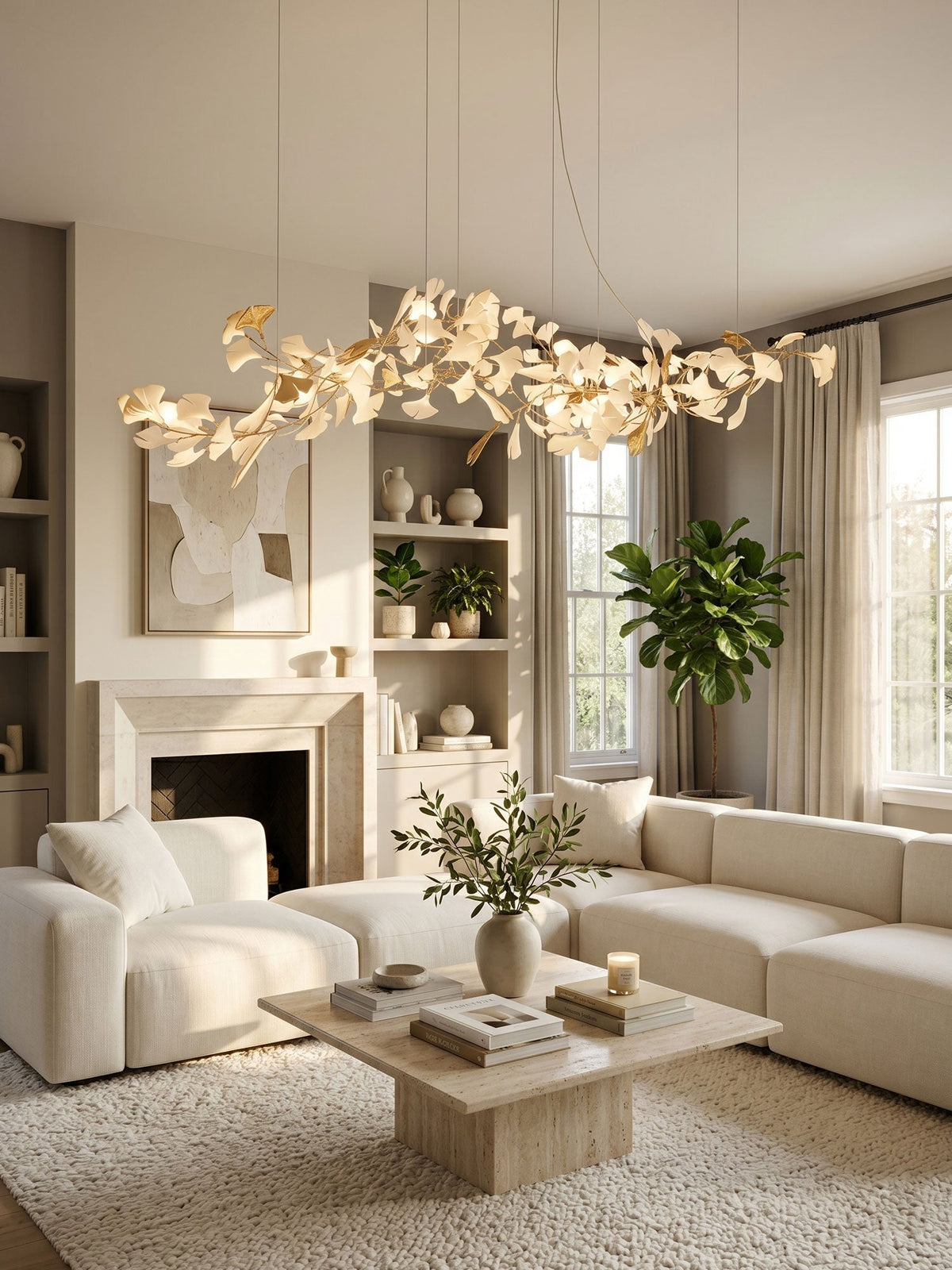 Porcelain Gingko Chandelier – detail 3