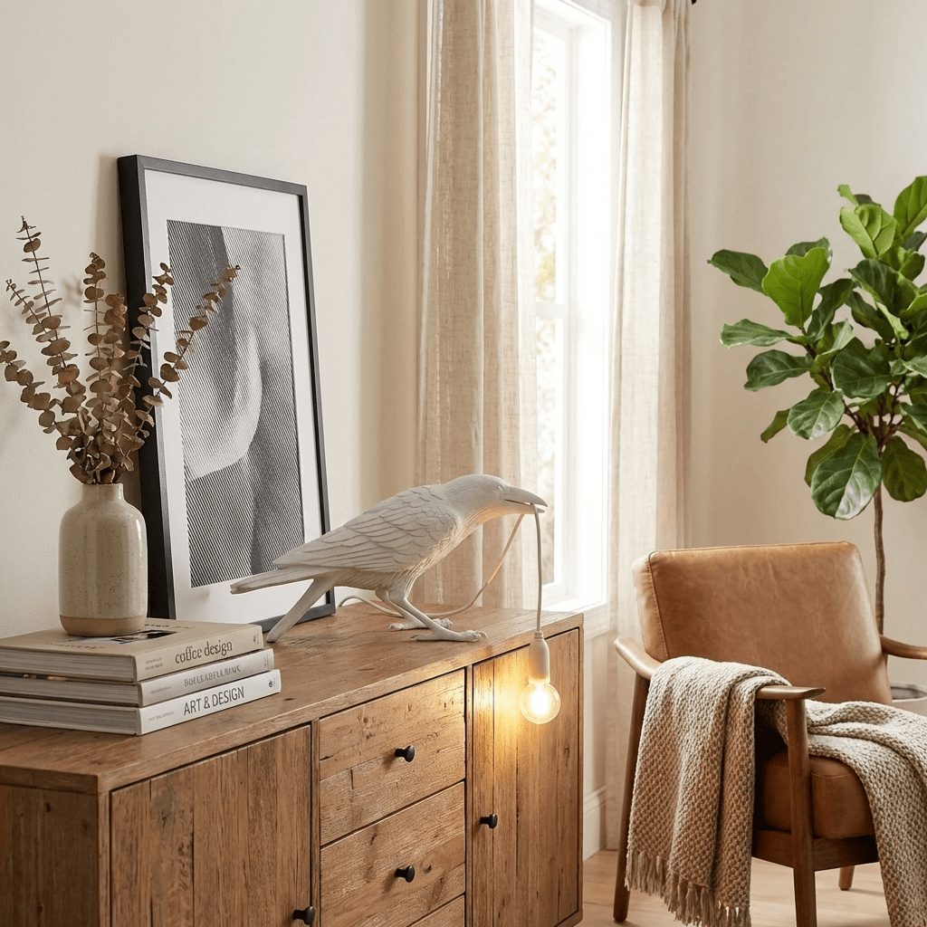 Raven Resin Table Lamp – detail 8