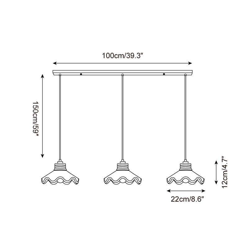 Lampa wisząca falowana Levenel