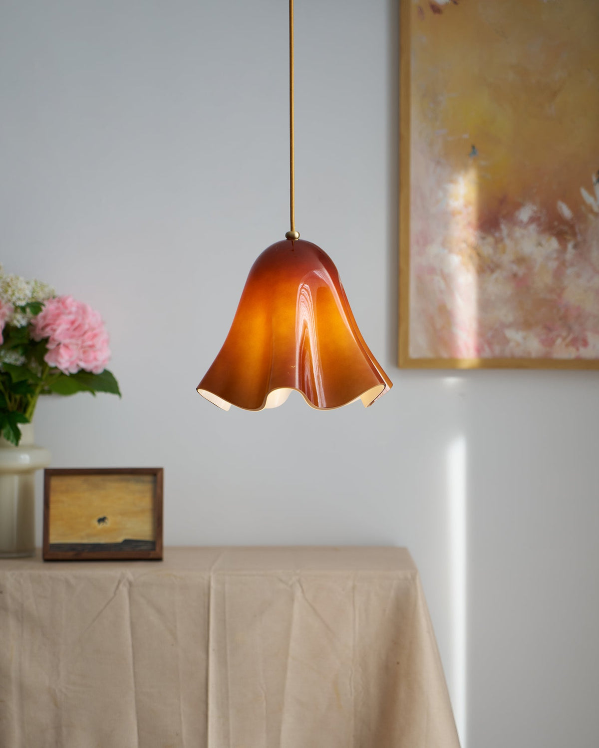 Lampa wisząca kwiatowa Kornna