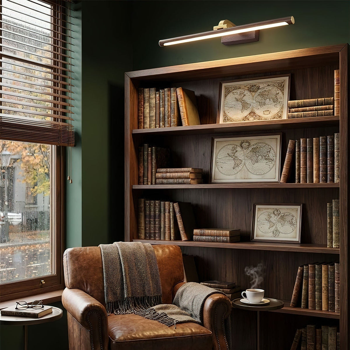 Walnut Color Linear LED Wall Light – detail 3
