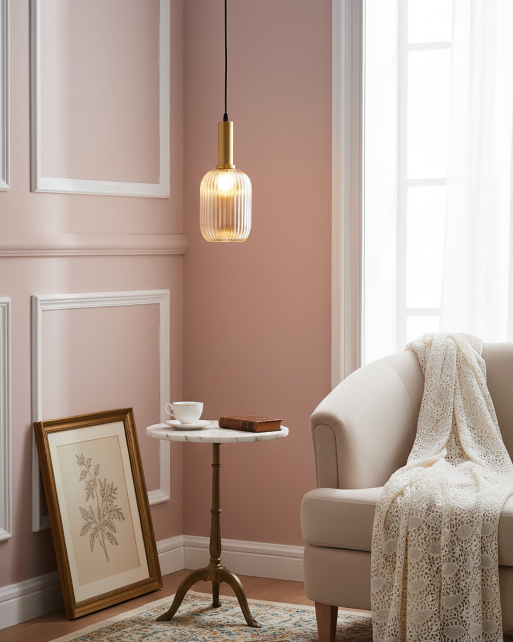 Lampa wisząca ryflowana Elma