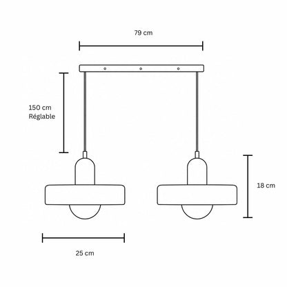 Lampa wisząca podwójna Mosesa