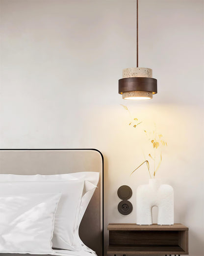 Lampa wisząca Cellone z trawertynu