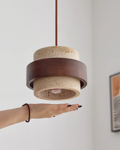 Lampa wisząca Cellone z trawertynu
