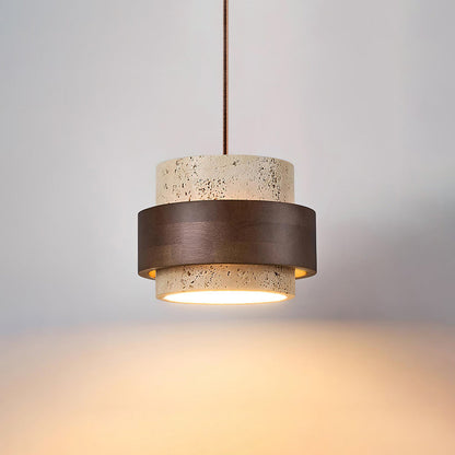 Lampa wisząca Cellone z trawertynu