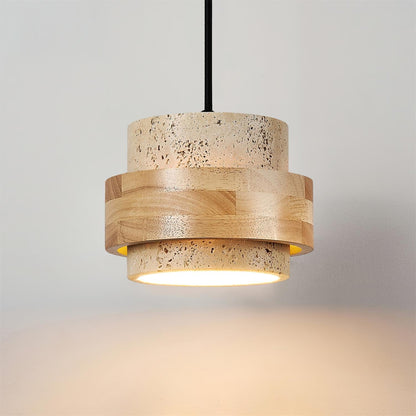 Lampa wisząca Cellone z trawertynu