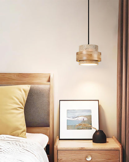Lampa wisząca Cellone z trawertynu