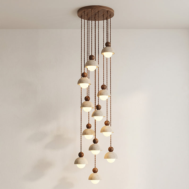 Lampa wisząca Vilose z trawertynu