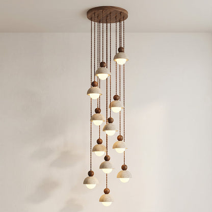 Lampa wisząca Vilose z trawertynu