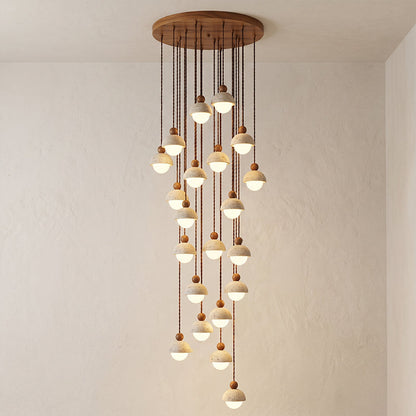 Lampa wisząca Vilose z trawertynu