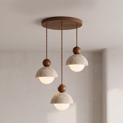 Lampa wisząca Vilose z trawertynu