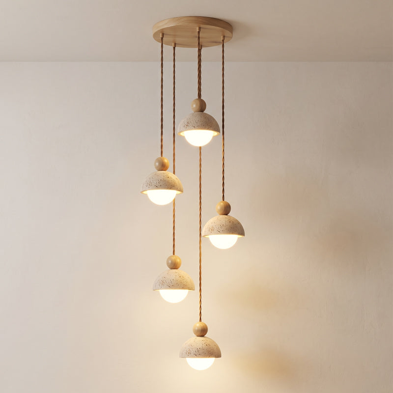 Lampa wisząca Vilose z trawertynu