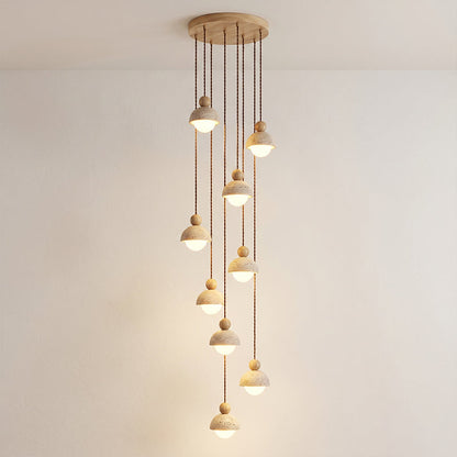 Lampa wisząca Vilose z trawertynu