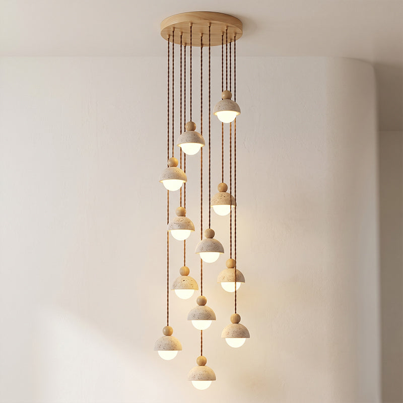 Lampa wisząca Vilose z trawertynu