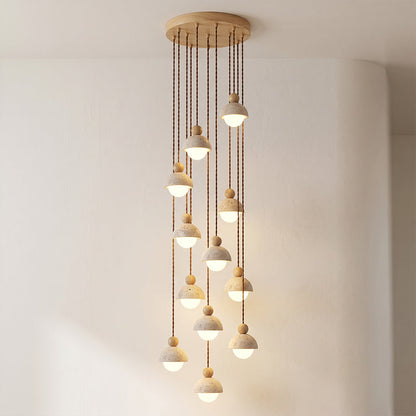 Lampa wisząca Vilose z trawertynu