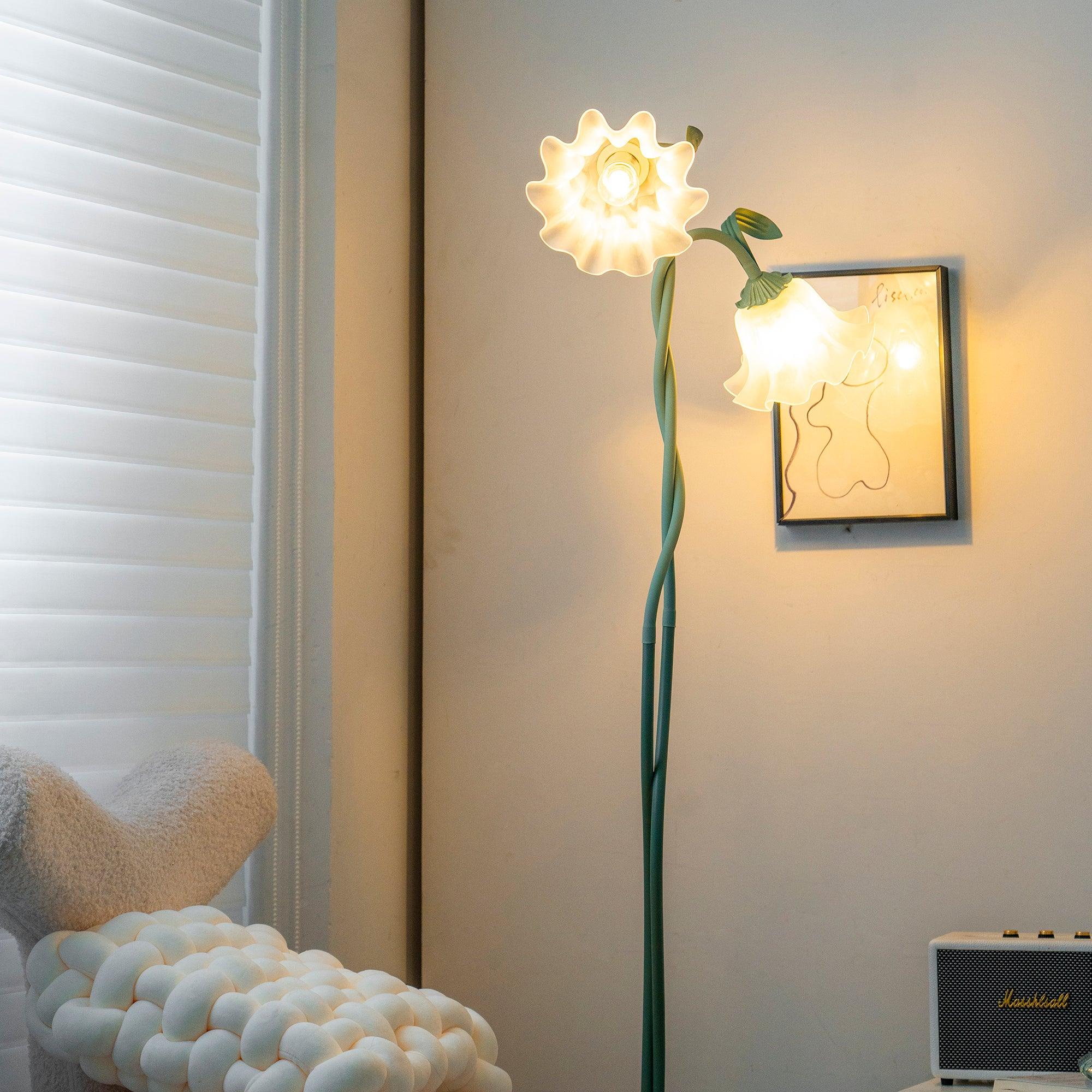 Lampa podłogowa kwiatowa Solmion
