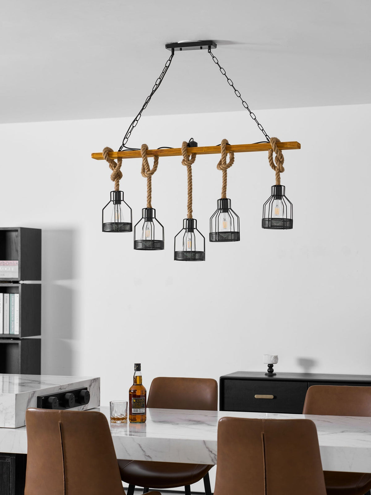 Hemp Rope Industrial Grenade Chandelier – detail 28