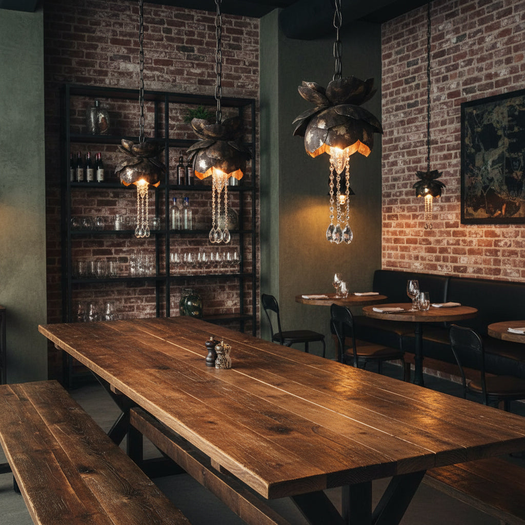 Lampa wisząca kwiatowa Lesskaon
