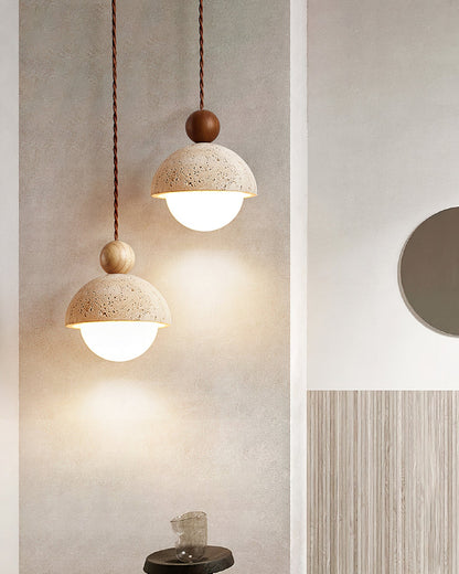Lampa wisząca Vilose z trawertynu