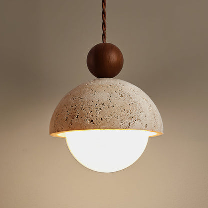 Lampa wisząca Vilose z trawertynu