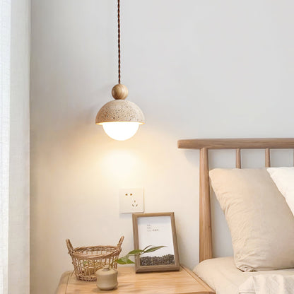 Lampa wisząca Vilose z trawertynu