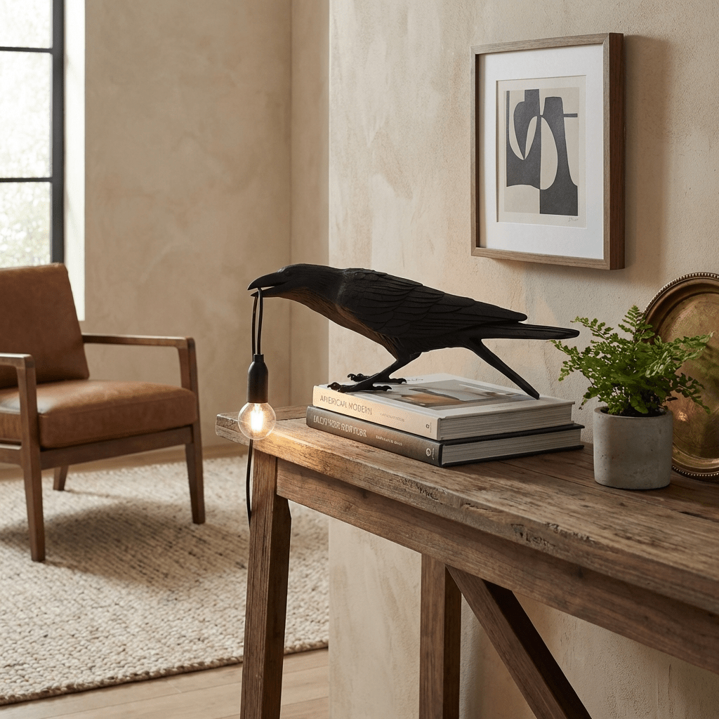 Raven Resin Table Lamp – detail 3