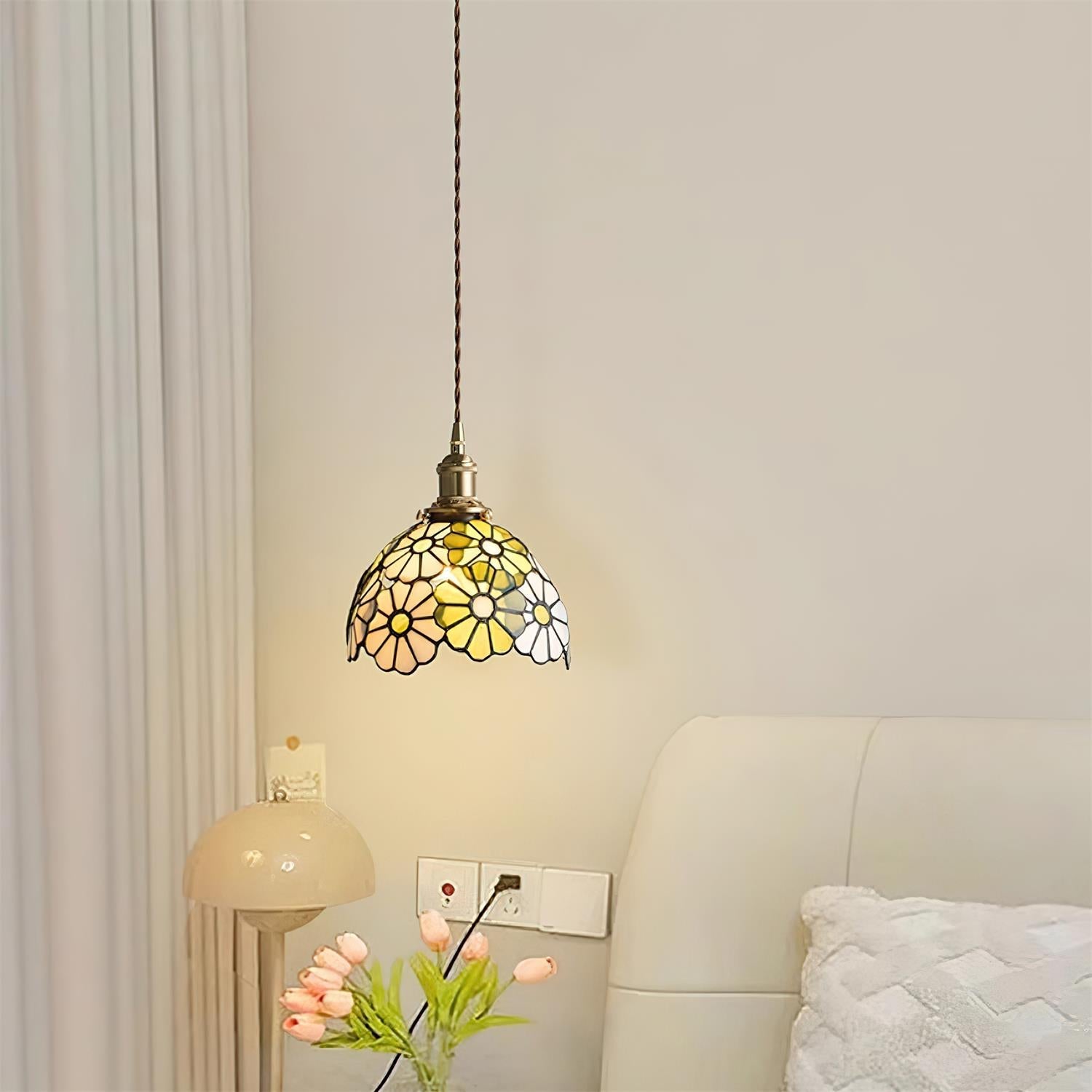 Lampa wisząca kwiatowa Darorow