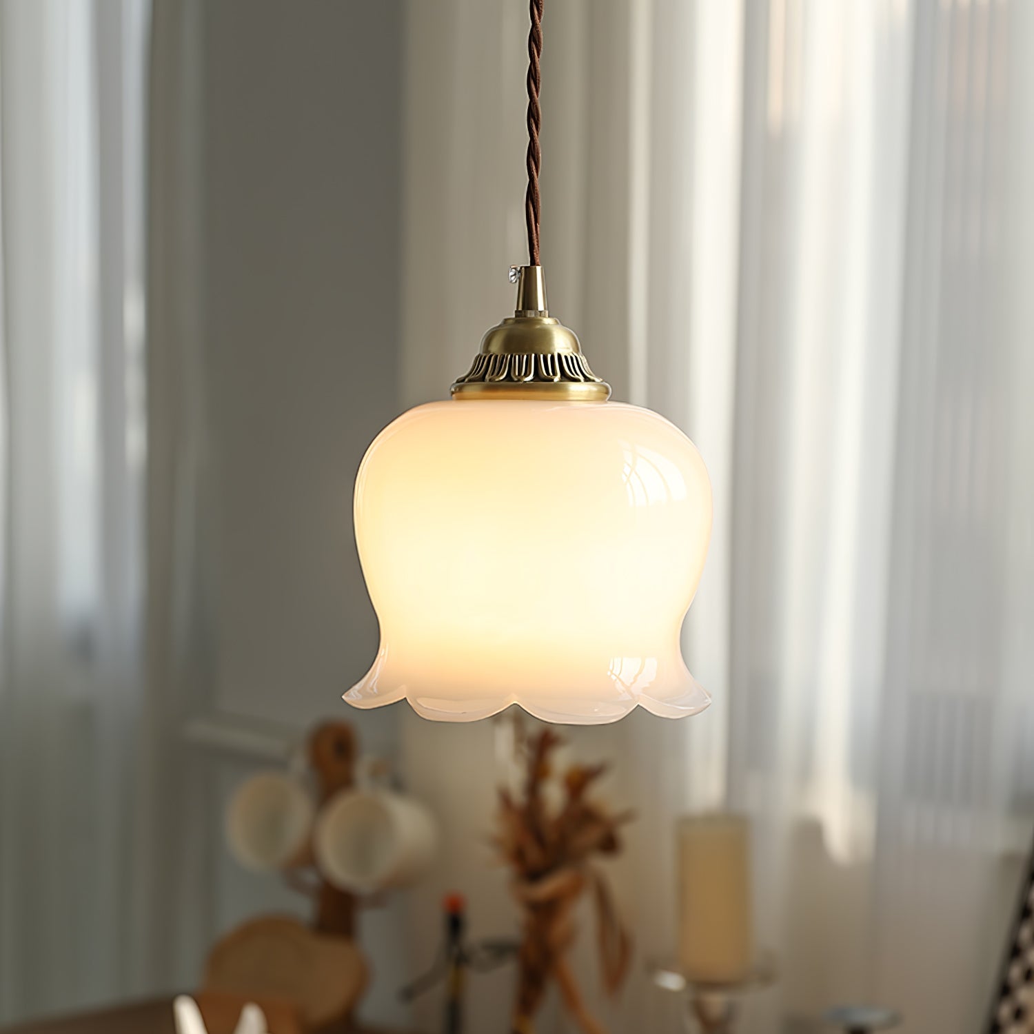 Lampa wisząca kwiatowa Anow