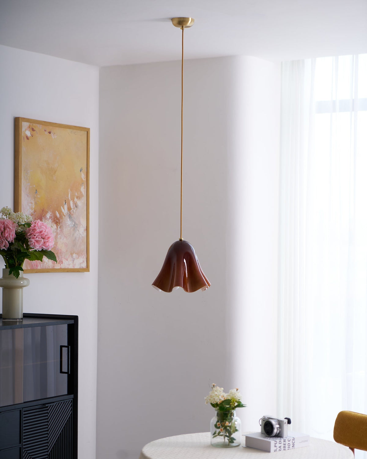 Lampa wisząca kwiatowa Kornna
