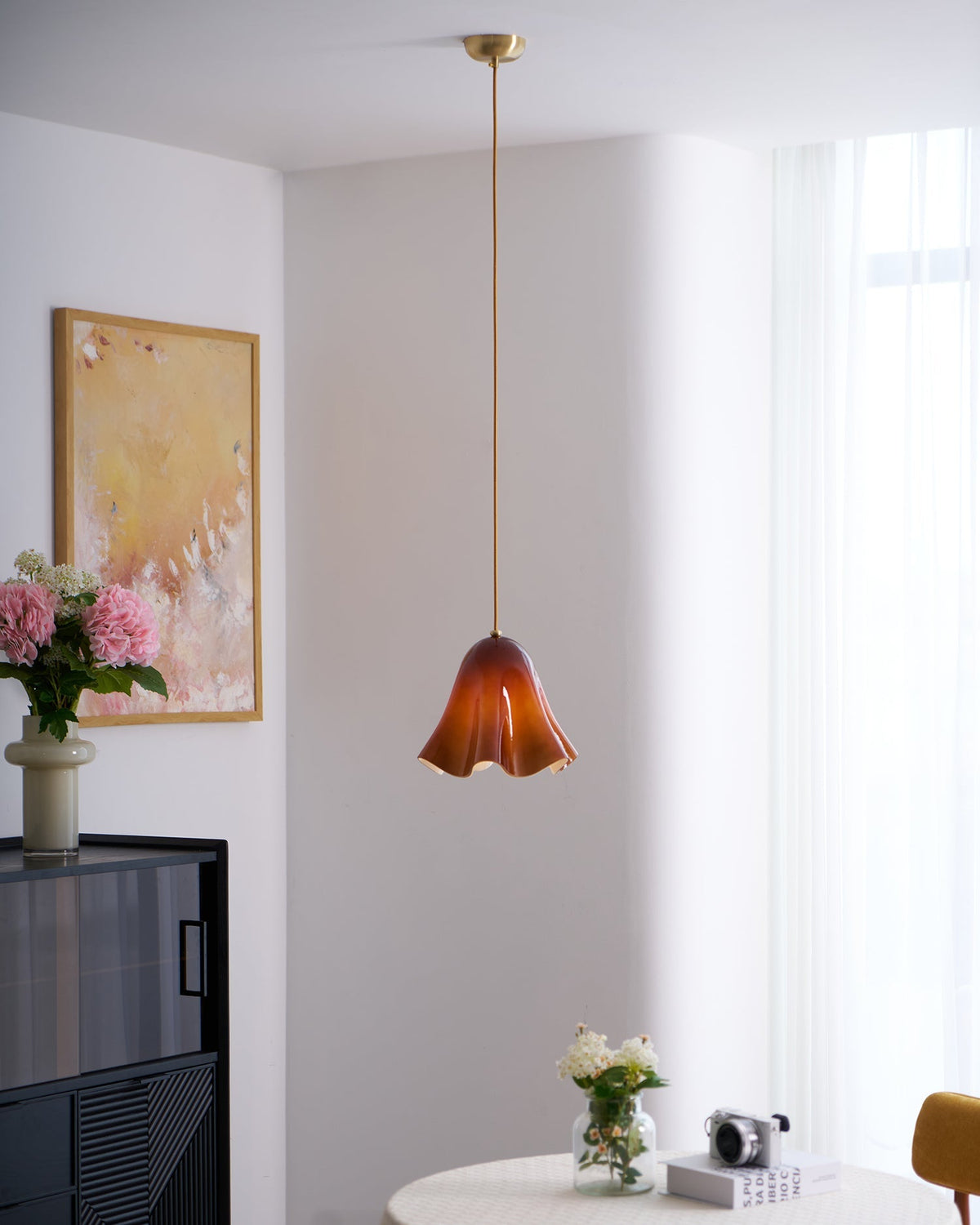 Lampa wisząca kwiatowa Kornna