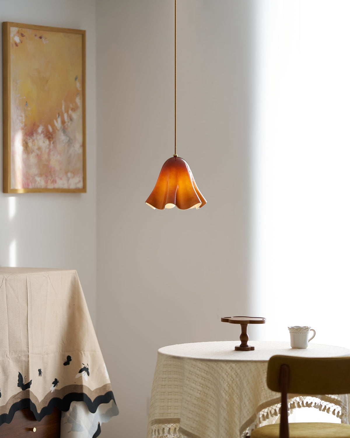 Lampa wisząca kwiatowa Kornna