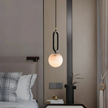 Lampa wisząca Lacose z trawertynu