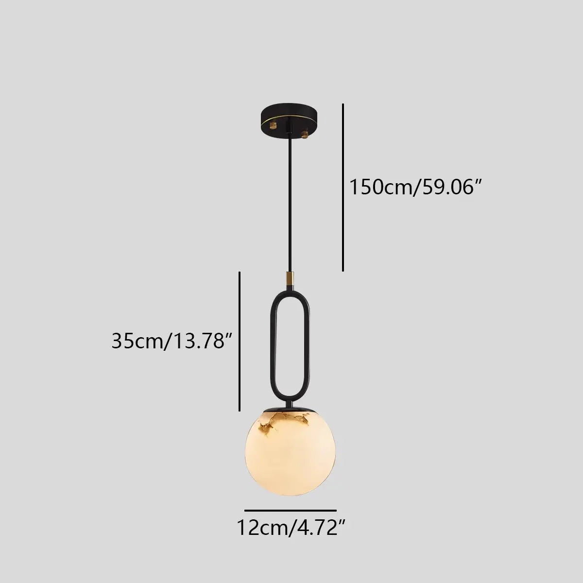 Lampa wisząca Lacose z trawertynu