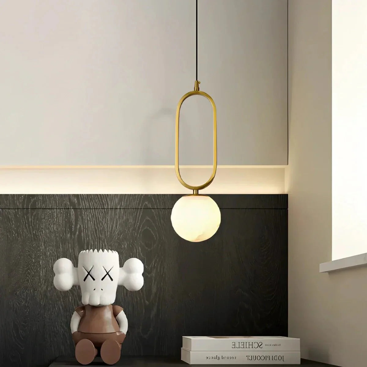 Lampa wisząca Lacose z trawertynu