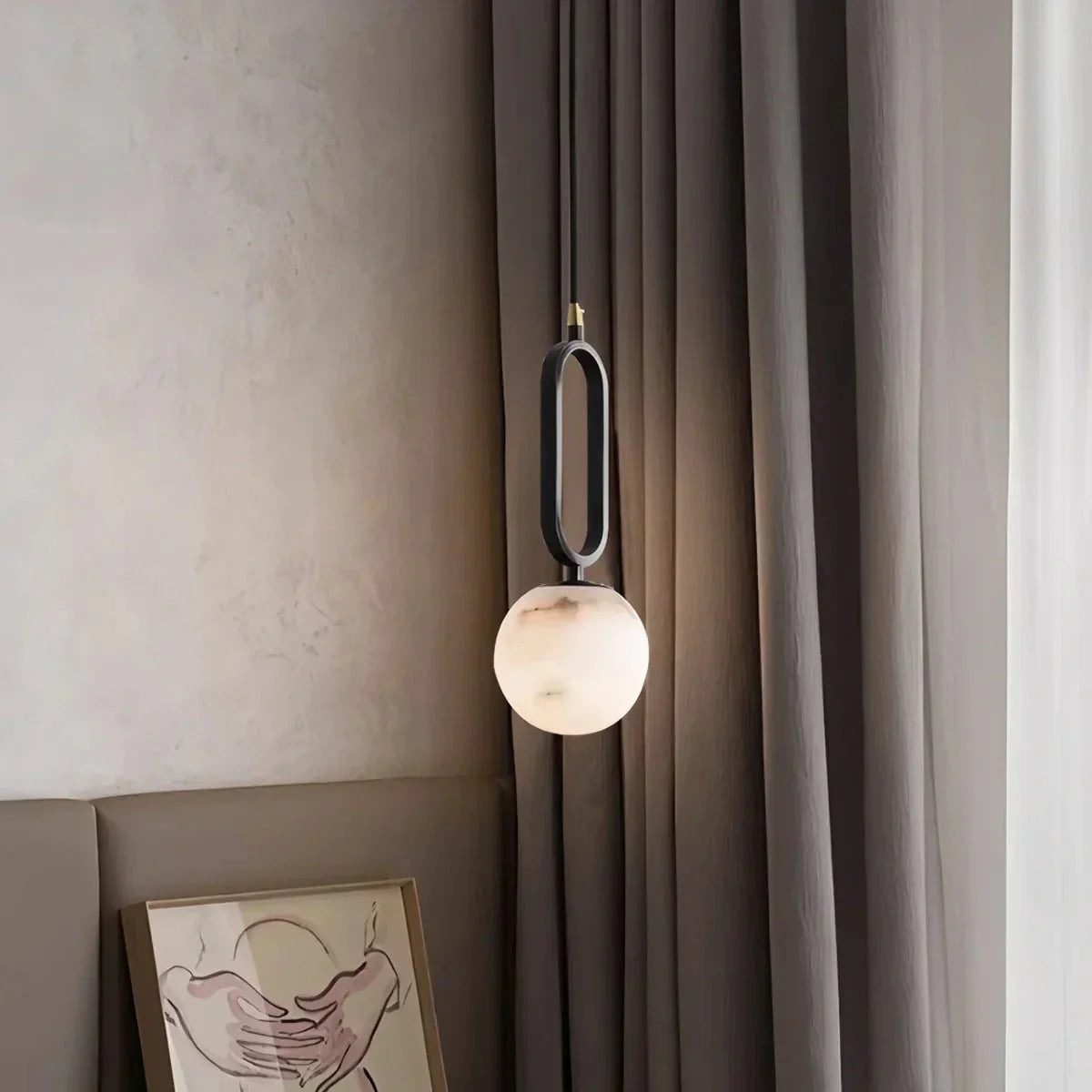 Lampa wisząca Lacose z alabastru
