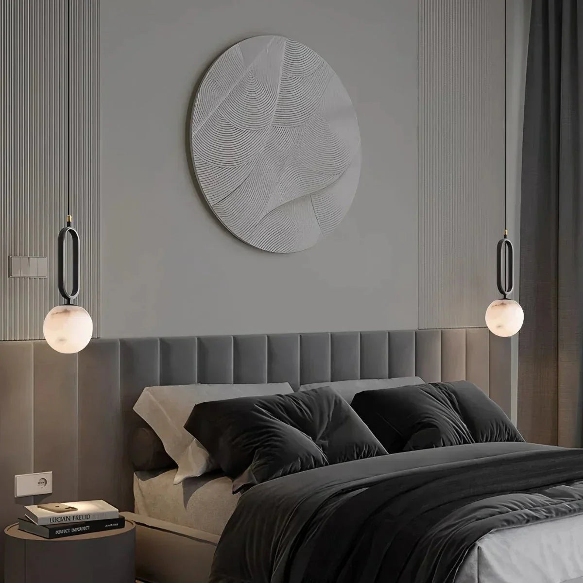 Lampa wisząca Lacose z alabastru